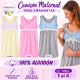 MARIANA K MATERNAL CAMISON ALGODON MUSCULOSA C/ESTAMPA Y BOTONES T1/4